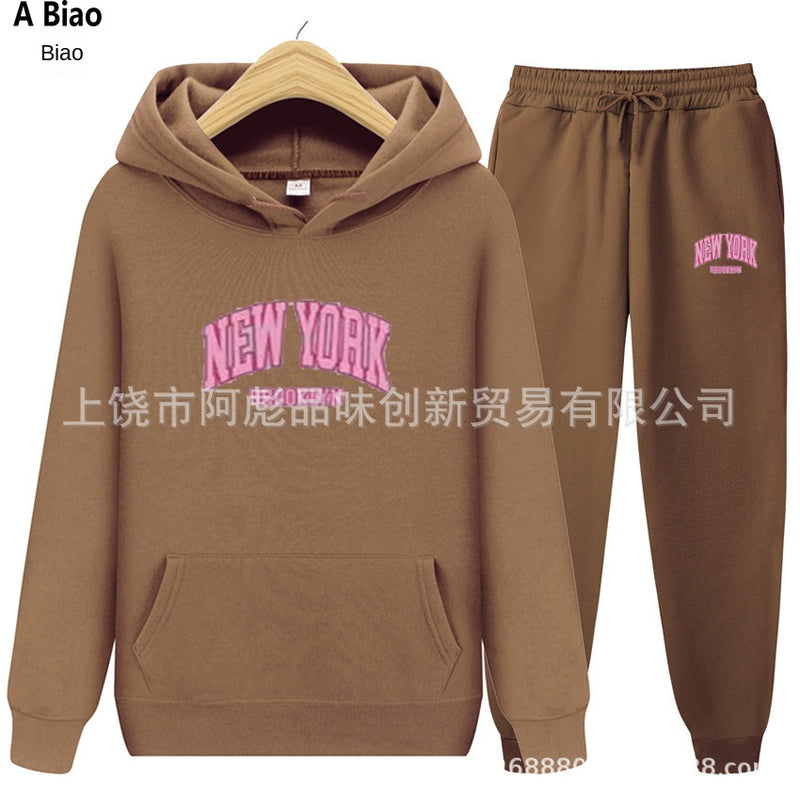 International Cross-border Hooded Sweatshirt and Sweatpants Set for Men and Women