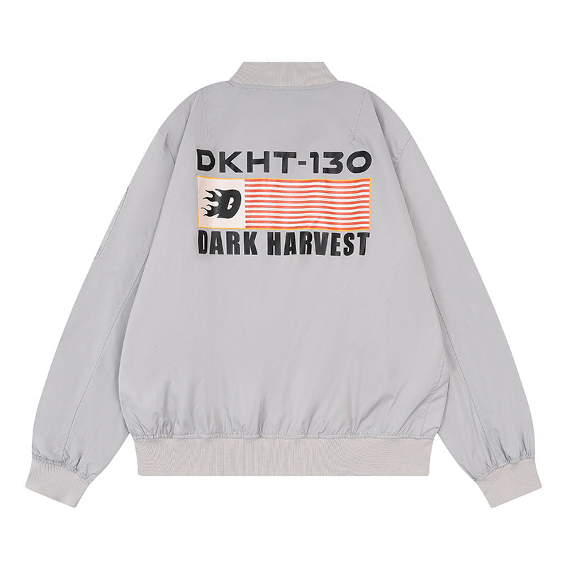 Letter printed baseball jacket for men and women