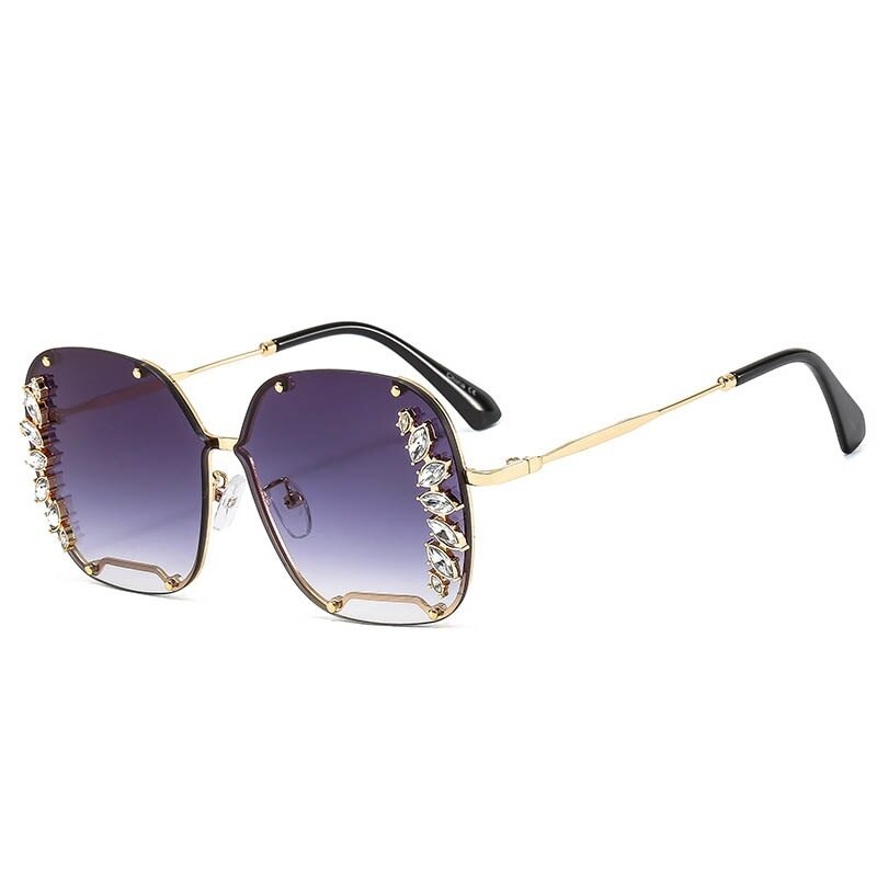 Square Sun Glasses Female Trend Diamond Sunglass