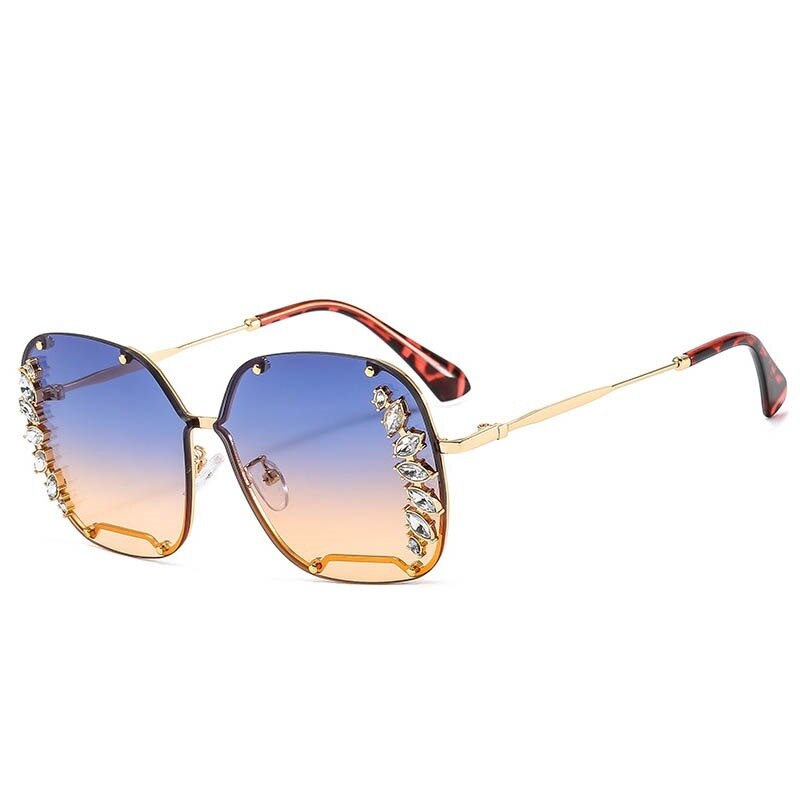 Square Sun Glasses Female Trend Diamond Sunglass