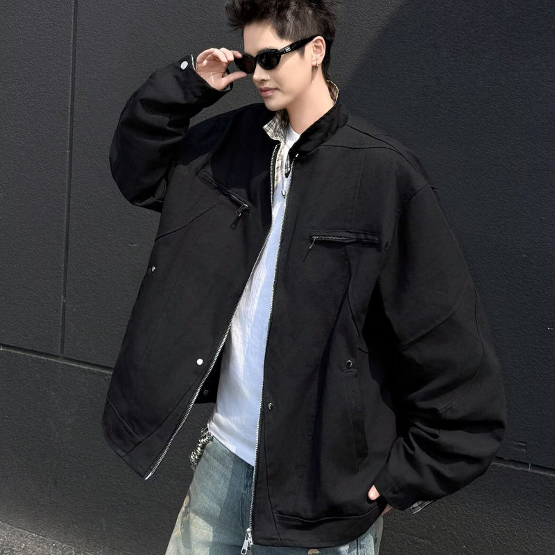 Washed canvas heavy-duty Harrington jacket for men