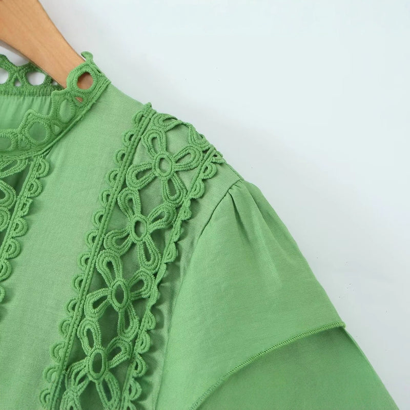 Casual classic lace patchwork dress