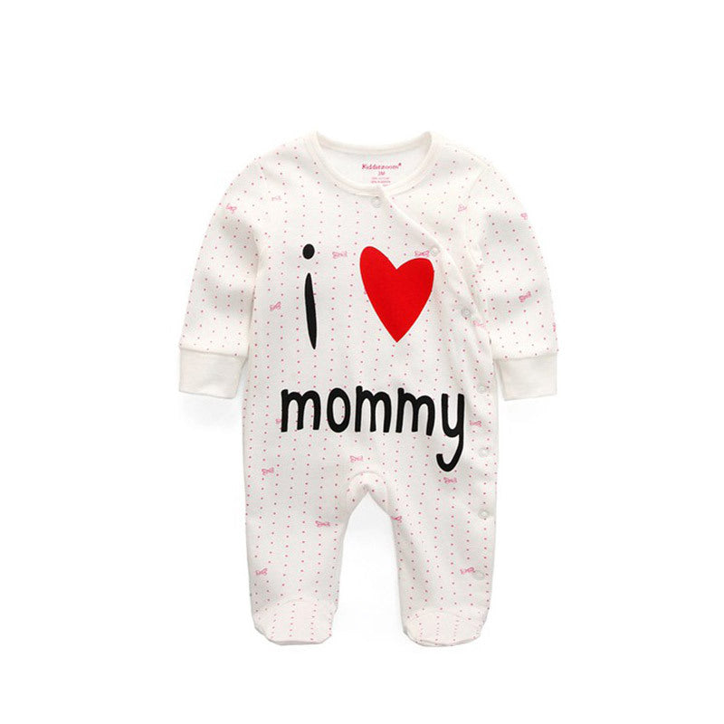 Newborn pure cotton double button crawling clothes