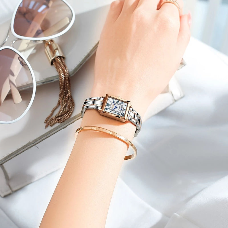 Lige Square Ladies Quartz Watch Beautiful Waterproof Watch