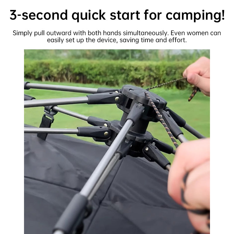 Outdoor 3-4 person one-touch quick-set tent UV-resistant