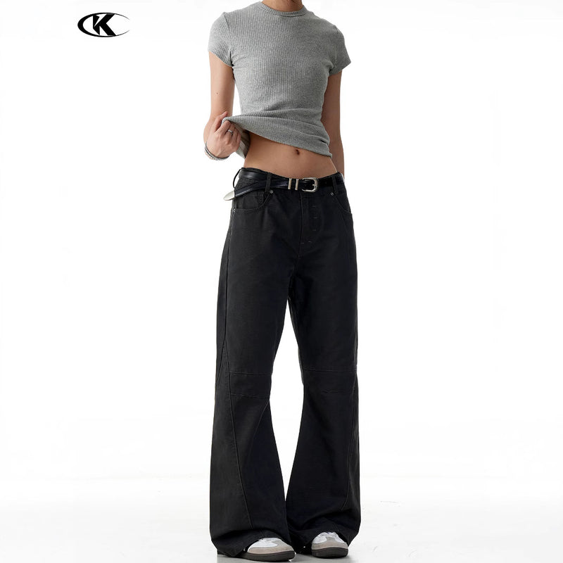 Carbon Grey Flared Denim Pants for Men and Women