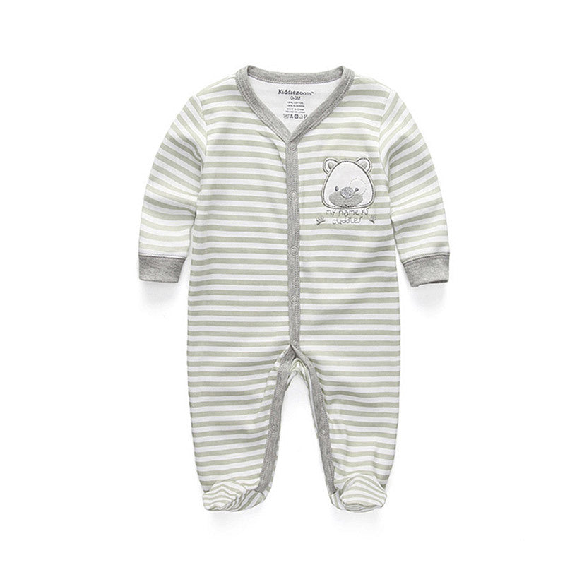 Newborn pure cotton double button crawling clothes