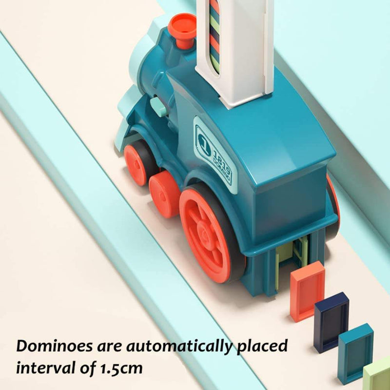 Hot Sale Development Train Toys Colored Dominoes Set 40/60/80/100 Electric Automatic Domino Train Toy