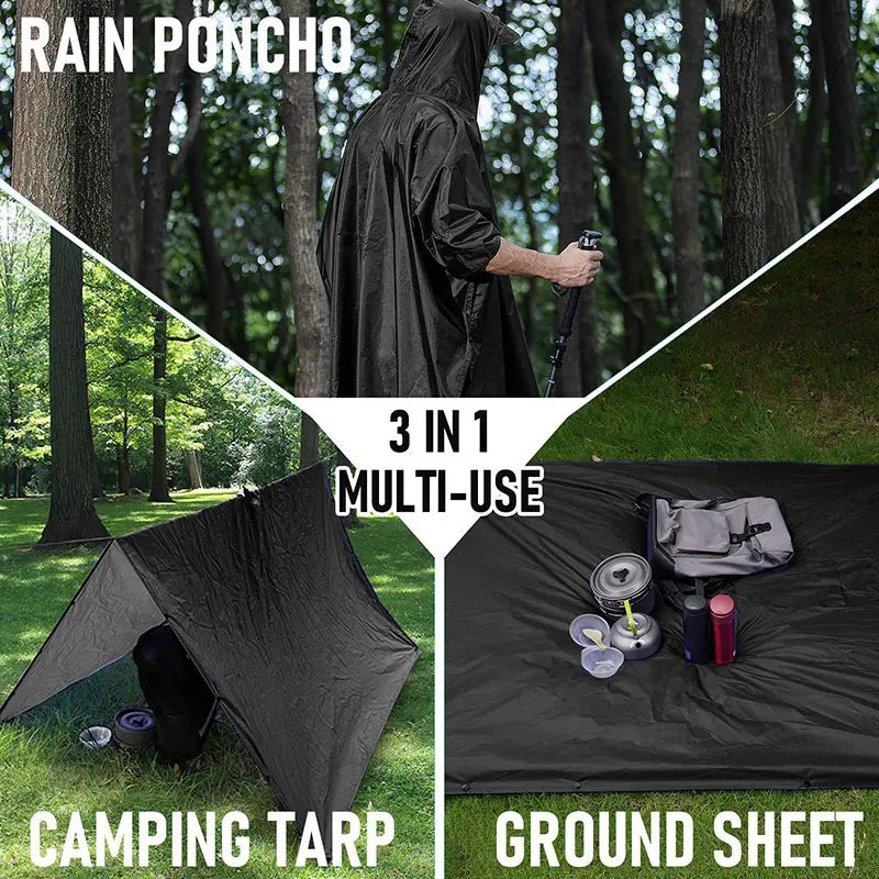 3-in-1 Military Waterproof Rain Poncho