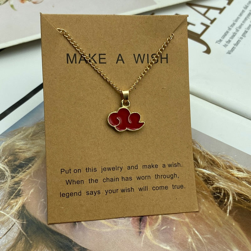 Cloud Pendant Necklace Red pink color Fashion Women Men Necklace Gift For Friend Golden Color Link Chain Neck Jewelry Wholesale