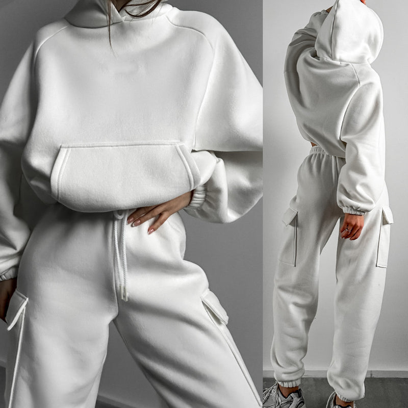 Fashion Sporty Casual Hoodie Set for Women Autumn Winter Wear