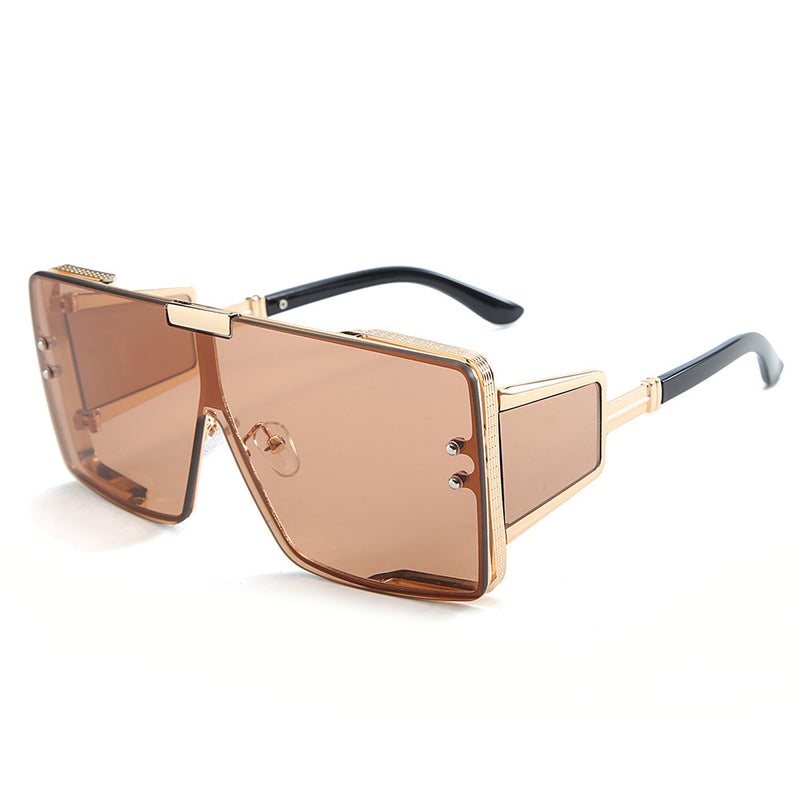 Flat-Top Oversized Sunglasses – Vintage Square Frame (UV400 Unisex)