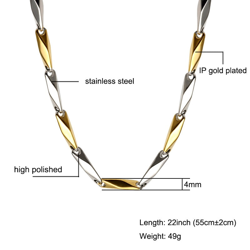 Trendy USA Symbol Stainless Steel Titanium Chain Necklaces