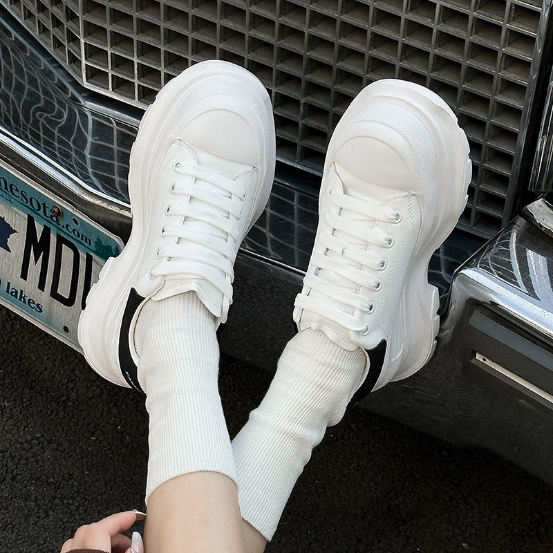 Lace Up Round Toe Platform Sneakers