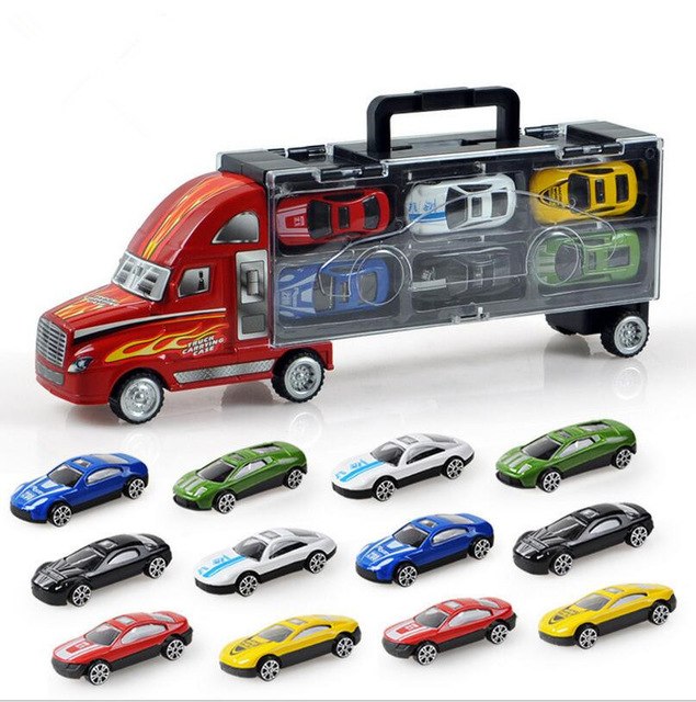 13Pcs Transport Car Carrier Truck Boys Toy