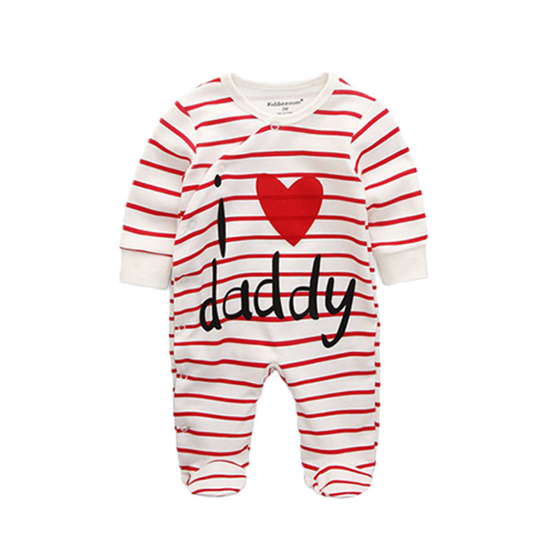 Newborn pure cotton double button crawling clothes