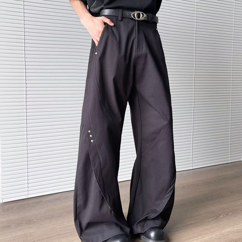 Rivet bending knife casual trousers for men