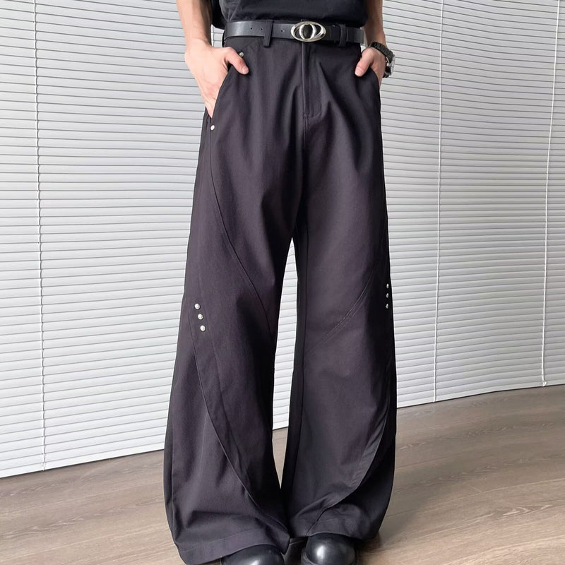 Rivet bending knife casual trousers for men