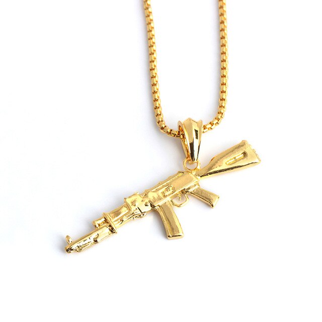 Tactical Gun Pendant Necklace for Men