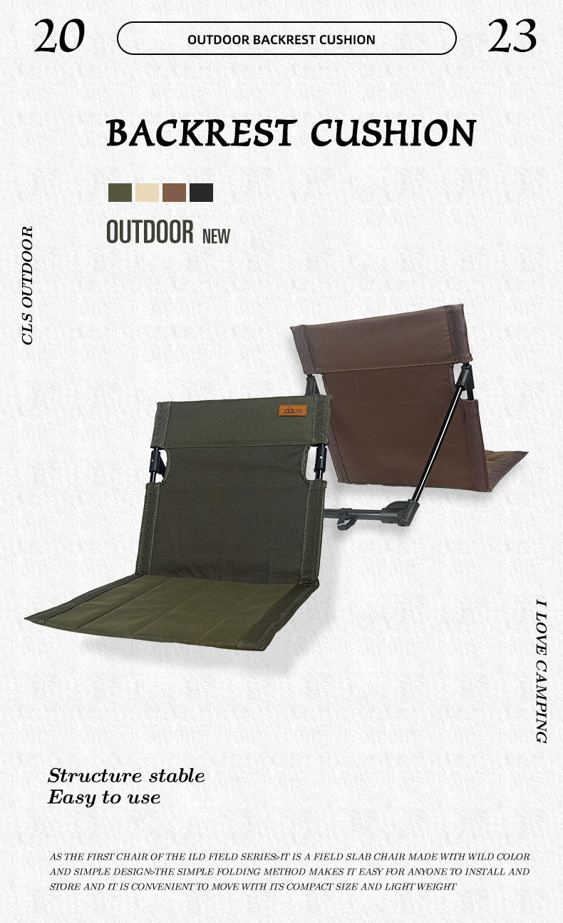 Portable Folding Camping Chair with Backrest Cushion