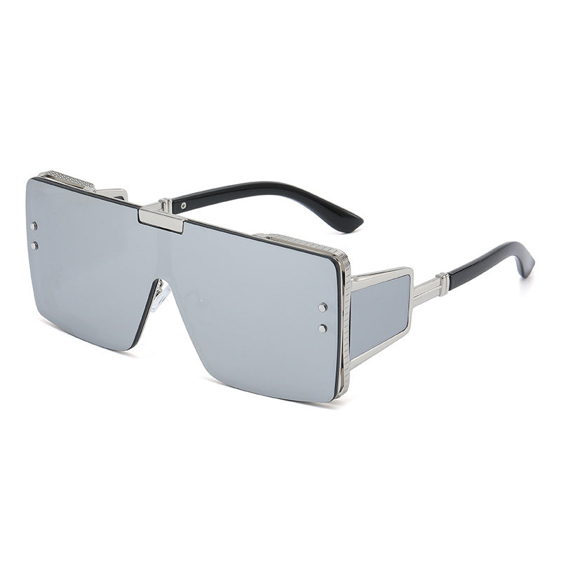Flat-Top Oversized Sunglasses – Vintage Square Frame (UV400 Unisex)