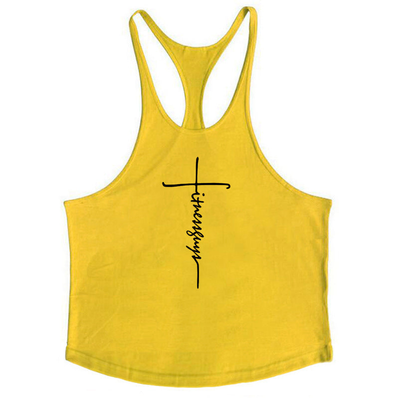 Men’s Cotton Bodybuilding Vest – Deep-Cut Gym Tank