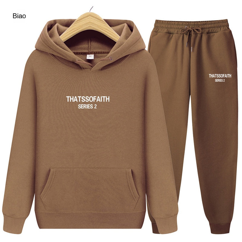 International Cross-border Hooded Sweatshirt and Sweatpants Set for Men and Women
