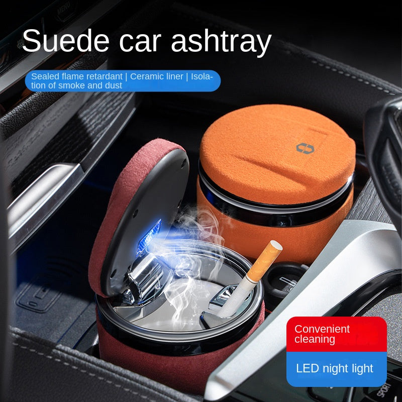 Suitable for AITO WENJIE car ashtray M5 M7 M9 car with lid anti fly ash suede interior supplies
