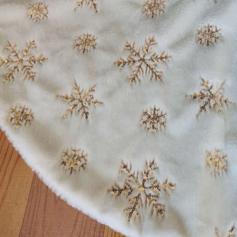 White tree skirt 78cm 90cm 122cm high-end plush sequin Christmas tree skirt