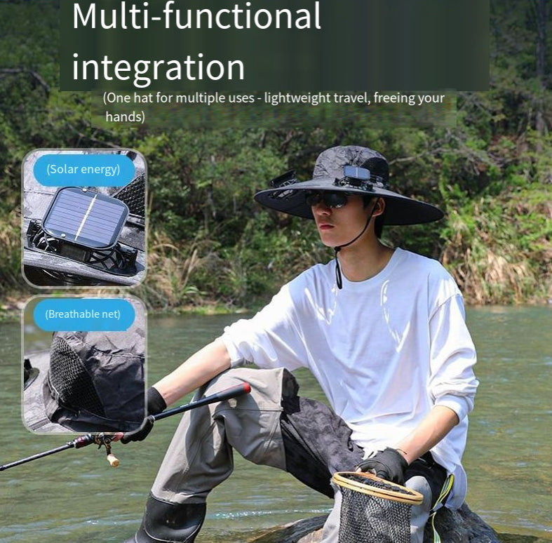 Solar Fan Fishing Hat – UV Protection Outdoor Cap