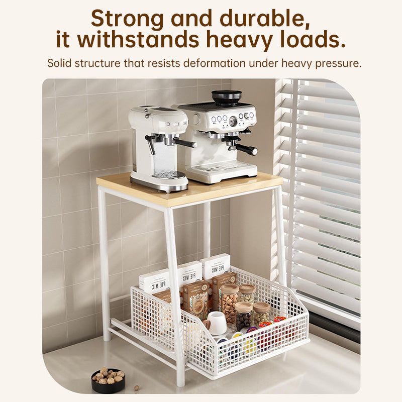 Modern Kitchen Microwave Shelf – Space-Saving Countertop Storage for Appliances, Elegant Design
