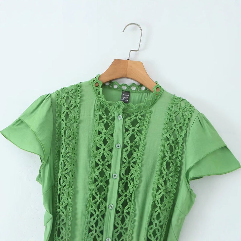 Casual classic lace patchwork dress