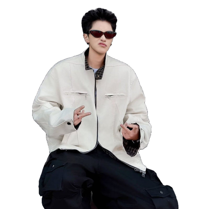 Washed canvas heavy-duty Harrington jacket for men