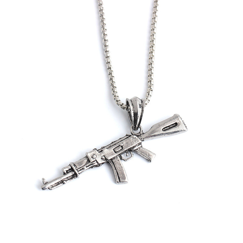 Tactical Gun Pendant Necklace for Men