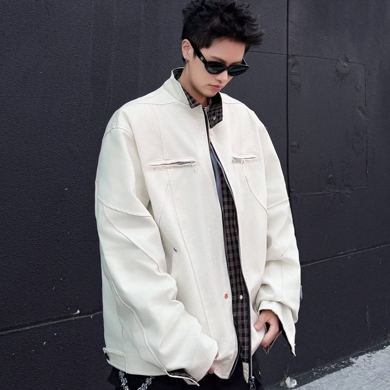 Washed canvas heavy-duty Harrington jacket for men