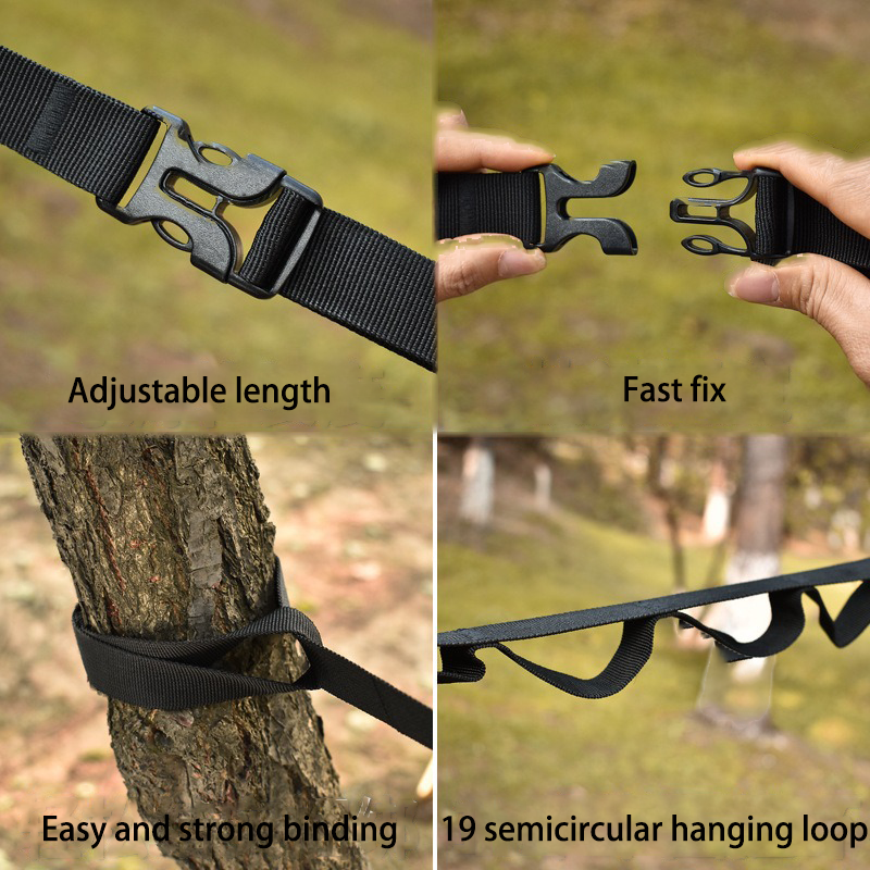 Adjustable Camping Storage Rope with 19 Hooks