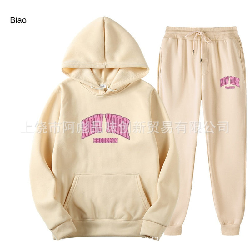 International Cross-border Hooded Sweatshirt and Sweatpants Set for Men and Women