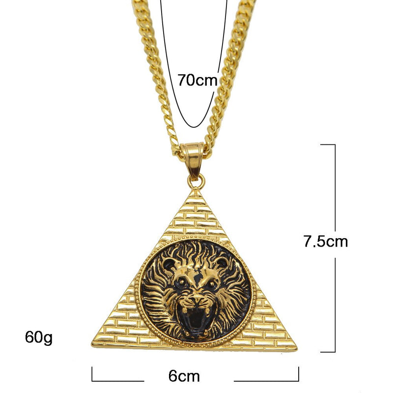 Lion Head Pendant Necklace for Men