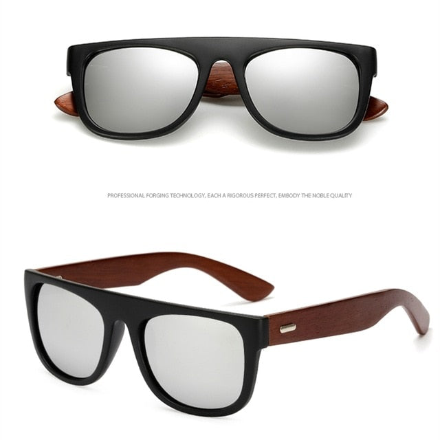 Bamboo Wooden Arms Sunglasses Men Women Black Sunglass Male UV400