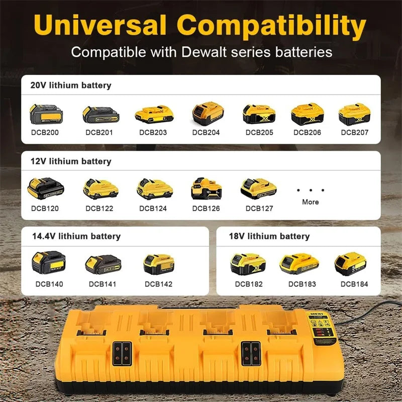Multi-Port Fast Charger for DeWalt Batteries