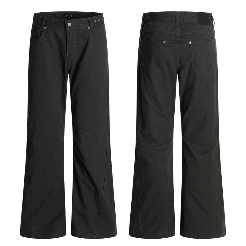 Carbon Grey Flared Denim Pants for Men and Women
