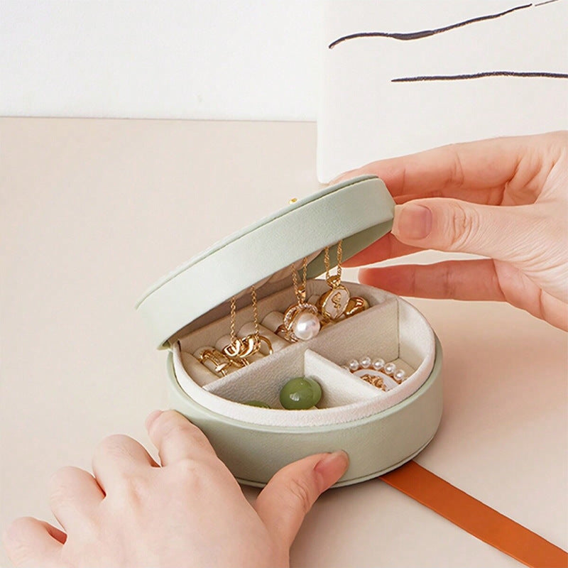 Customized pattern PU jewelry box for high-end travel rings necklaces and accessories