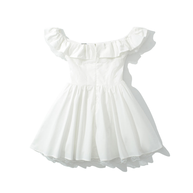 Street fashion bow one neck dress for women