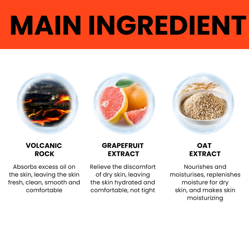 Men's Volcanic Face Wash -  Deep Clean  And Oil Control