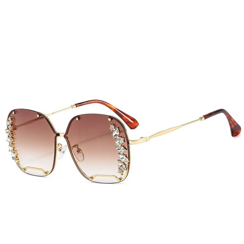 Square Sun Glasses Female Trend Diamond Sunglass