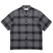 men's plaid short sleeve shirt in black and gray, perfect for casual streetwear and warm-weather styling.
