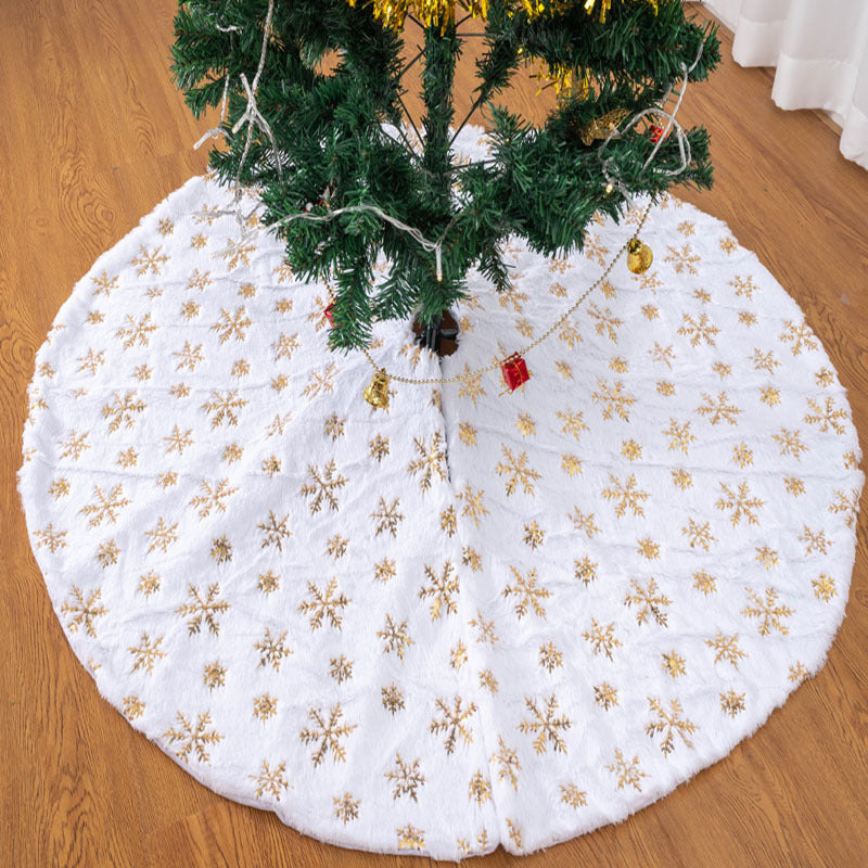 White tree skirt 78cm 90cm 122cm high-end plush sequin Christmas tree skirt