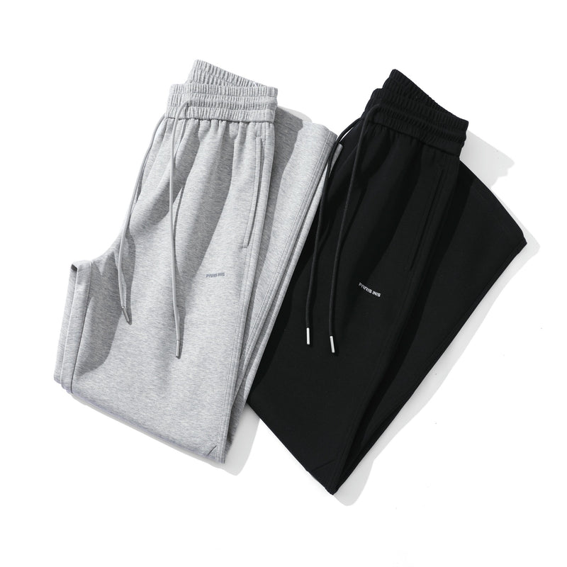 Loose Straight Fit Sweatpants with Small Letter Print