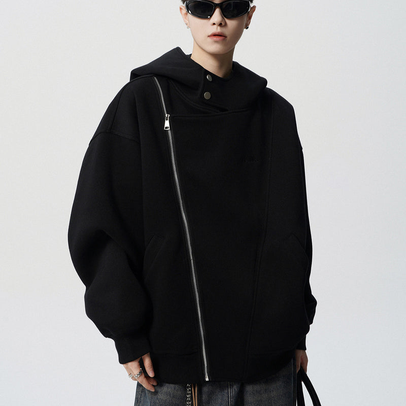 Retro double zipper hoodie jacket for men and women in spring and autumn