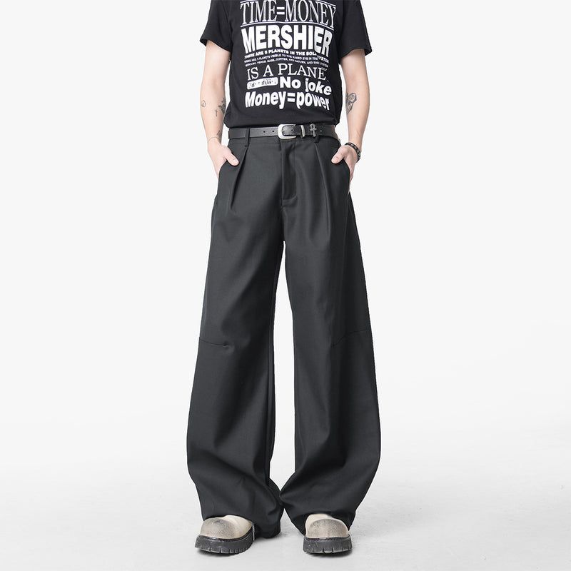 Pants for Men with Vertical Feel Loose Straight Clean Fit Casual Trousers